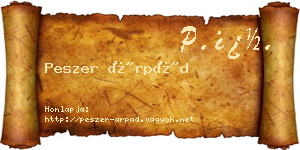 Peszer Árpád névjegykártya